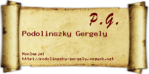 Podolinszky Gergely névjegykártya